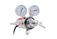 Регулятор баллонный с нагревом AMFLO R198CG-2M-220 (CO2)  220V 190W никелированная латунь  с 2-мя манометрами, давление на входе до 150 бар. PRV. произв 14м3/час / Regulator R198CG-2M-220