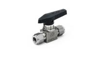 Шаровой кран AMFLO, SS-BV11,  угловой, нержавеющий SS316L, 206 bar, 3-х портовый / Ball valve SS-BV11 tree T-ports