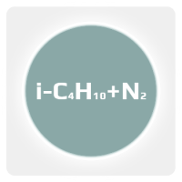 Калибровочная газовая смесь: ИЗОБУТАН (i-C4H10) 10 % + АЗОТ (N2) ост. в баллоне 2 л. Сталь, вентиль Латунь